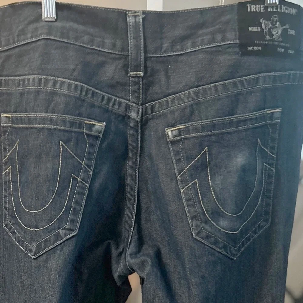 True Religion World Tour‎ Mens Dark Wash Denim Jeans 36W Horseshoe Pocket